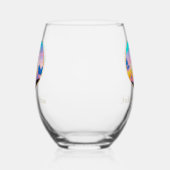 Personaliseer Koppels Hart Fotosjabloon Naam Datum Wijnglas Zonder Voet (Links)