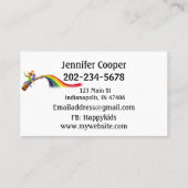 Personaliseer leraar kleuter overdag visitekaartje (Achterkant)