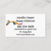 Personaliseer leraar kleuter overdag visitekaartje (Achterkant)