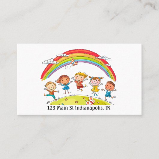 Personaliseer leraar kleuter overdag visitekaartje (Voorkant)