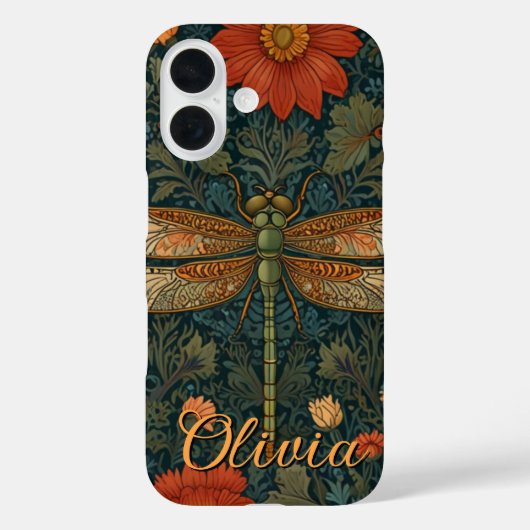 Personaliseer libel sinaasappel bloemenboho chic Case-Mate iPhone case (Achterkant)