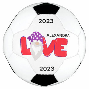 Personaliseer liefdesbrood met rood Paars voetbal
