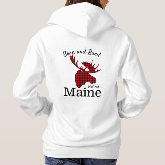 Personaliseer Made in jouw stad, State Moose Hoodie (Achterkant)