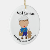 Personaliseer Mail Carrier Postbode Bruine Hond Keramisch Ornament (Rechts)