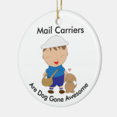Personaliseer Mail Carrier Postbode Bruine Hond Keramisch Ornament (Links)