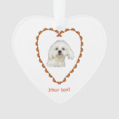 Personaliseer Maltese puppy in hart Ornament (voorkant)