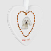 Personaliseer Maltese puppy in hart Ornament (voorkant)