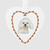 Personaliseer Maltese puppy in hart Ornament (achterkant)