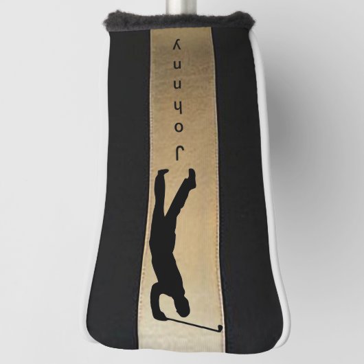 Personaliseer Mannen Silhouet Putter Golf Head Hoe Golfheadcover (Draai 90)