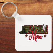 Personaliseer Marine Mam met Dog Label Sleutelhanger (Voorkant)