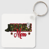 Personaliseer Marine Mam met Dog Label Sleutelhanger (Achterkant)