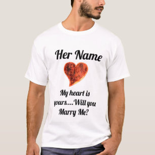 Personaliseer Marry me Shirt... ze zal er van houd T-shirt