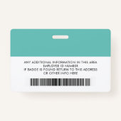 Personaliseer Medewerker - Logo, Foto, Barcode, Na Badge (Achterkant)