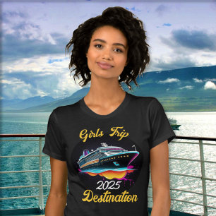 Personaliseer Meisjes Reis Cruise Jaar Bestemming T-shirt