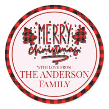 Personaliseer Merry Christmas buffalo rode plaid