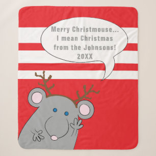 Personaliseer "Merry Christmouse" Blanket/Middelgr Sherpa Deken