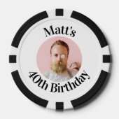 Personaliseer met elke leeftijd aangepaste verjaar poker chips (Voorkant)