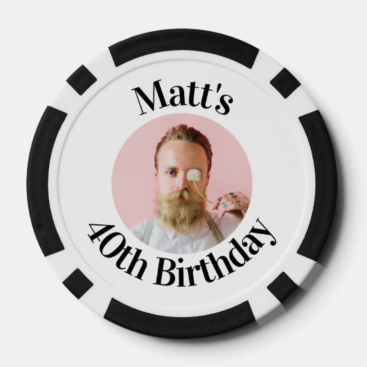 Personaliseer met elke leeftijd aangepaste verjaar poker chips (Achterkant)