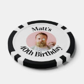 Personaliseer met elke leeftijd aangepaste verjaar poker chips (Enkel)