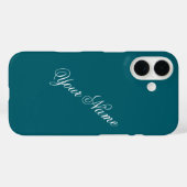 Personaliseer met Jouw naam Blauwgroen Case-Mate iPhone Case (Achterkant (horizontaal))
