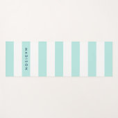Personaliseer met Naam Preppy Mint & Witte Stripes Yogamat (Voorkant (horizontaal))