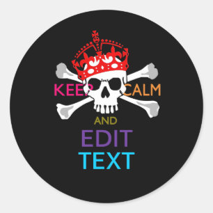 Personaliseer met Tekst Kalm beenderen Ronde Sticker