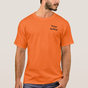 Personaliseer Met Uw Initiaal Oranje T-shirt