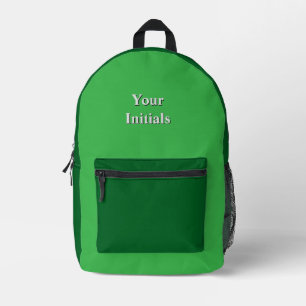 Personaliseer met uw Initialen groen + groen Bedrukte Rugzak