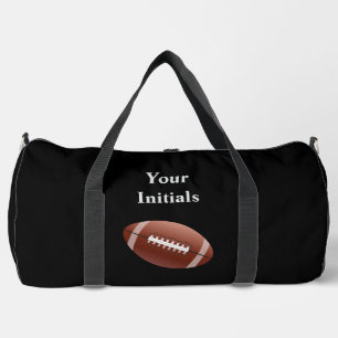 Personaliseer met uw Initialen zwart Football Plunjezak