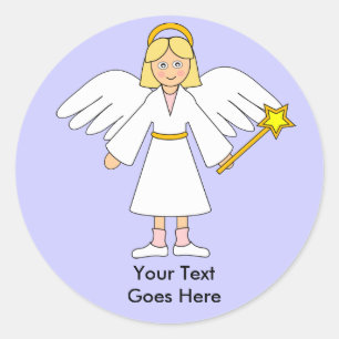 Personaliseer mij — Children's Nativity Angel Blon Ronde Sticker