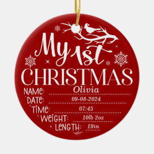 Personaliseer mijn eerste kerst herinnering keramisch ornament