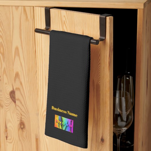 Personaliseer mijn eigen Cafe Coffee Shop Zwart Theedoek (Derde Gevouwen)