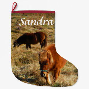 Personaliseer miniatuur pony's grote kerstsok