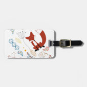 Personaliseer Modern Fox Woodland Pattern Bagagelabel (Voorkant horizontaal)
