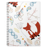 Personaliseer Modern Fox Woodland Pattern Notitieboek (Voorkant)