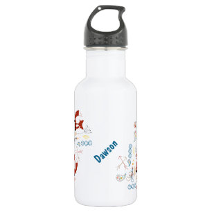 Personaliseer Modern Fox Woodland Pattern Waterfles