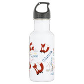 Personaliseer Modern Fox Woodland Pattern Waterfles (Voorkant)