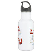 Personaliseer Modern Fox Woodland Pattern Waterfles (Achterkant)