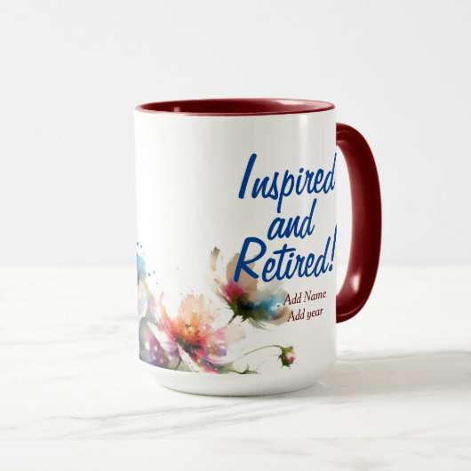 Personaliseer Modern Geïnspireerd en Gepensioneerd Mok (Voorkant rechts)