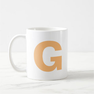Personaliseer Modern Script Oranje Initiaal Monogr Koffiemok