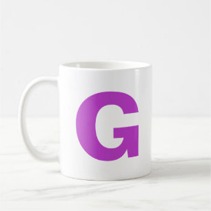 Personaliseer Modern Script Paarse Initiaal Monogr Koffiemok