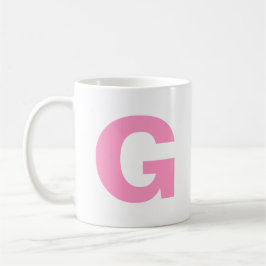 Personaliseer Modern Script Roze Initiaal Monogram Koffiemok
