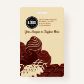 Personaliseer moderne chocolade zakelijke badge (Achterkant)