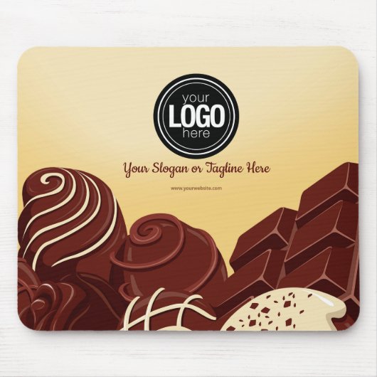 Personaliseer moderne chocolade zakelijke mousepad muismat (Voorkant)