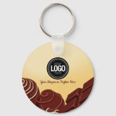 Personaliseer moderne chocoladezaken sleutelhanger (Voorkant)