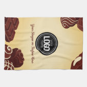 Personaliseer moderne chocoladezaken theedoek (Horizontaal)