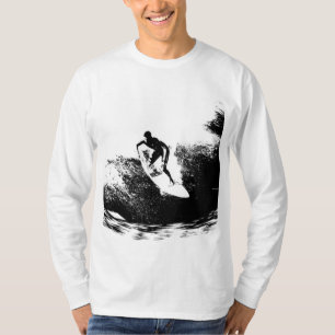 Personaliseer Moderne Elegante Surfer Trendy Sjabl T-shirt