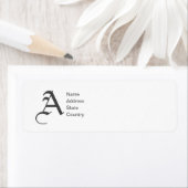 Personaliseer Monogram A Retouradreslabel Etiket (Insitu)