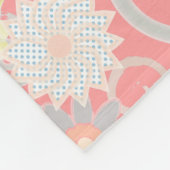 Personaliseer Monogram Waterverf Flowers, Roze Fleece Deken (Hoek)