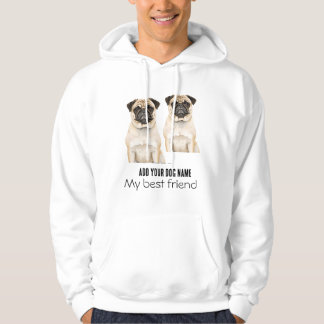 Personaliseer mopshonden hoodie